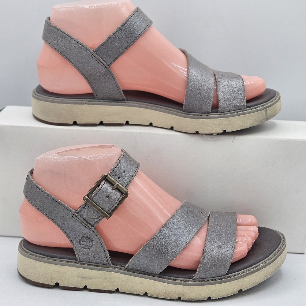 Timerland Bailey Park Gray Leather Sandals Size 6